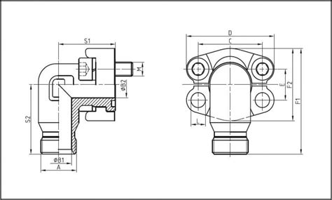 SAE 90 Flansch Adapter Gewinde BSPP 60 Geschmiedet SAE ISO 6162