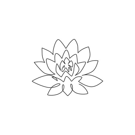 Premium Vector One Single Line Drawing Beauty Fresh Lotus For Spa