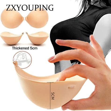 Suti Push Up De Silicone Invis Vel Para Mulheres Bast O Peito Espessado