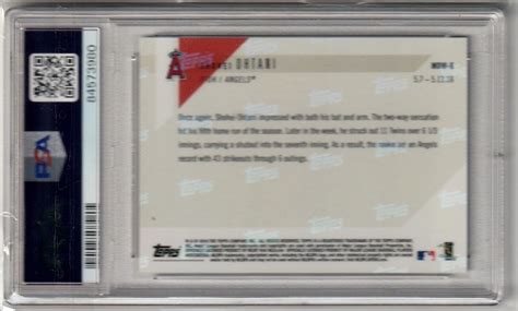 TOPPS NOW MINT PSA9 大谷翔平 Moment Of The Week MOW 6 Winner 母の日 2018 5 7