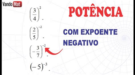 Pot Ncia Expoente Negativo E Fra O Matem Tica Potencia Encceja