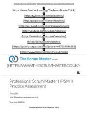 A Link Test A Professional Scrum Master I PSM I Practice Assessment