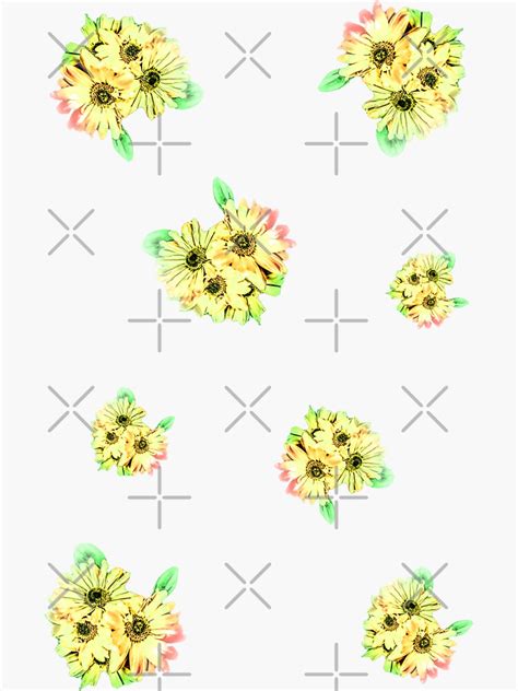 Watercolor Jacquard Floral Sticker Pack Sticker For Sale By Ylavine