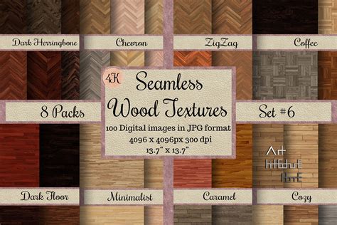 Etsy Shop Seamless Wood Textures Plank Patterns Parquet