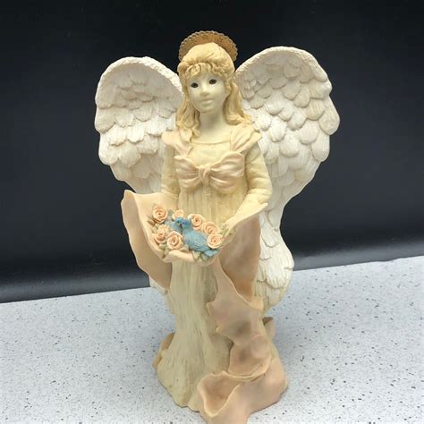 Vintage Angel Figurine Resin Stone Statue Sculpture Religious Etsy