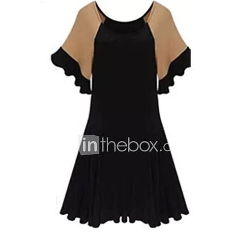 Womens Sexy Casual Plus Sizes Inelastic Short Sleeve Above Knee Dress