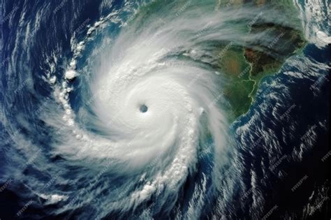 Satellite Image of Massive Cyclone Formation | Premium AI-generated image