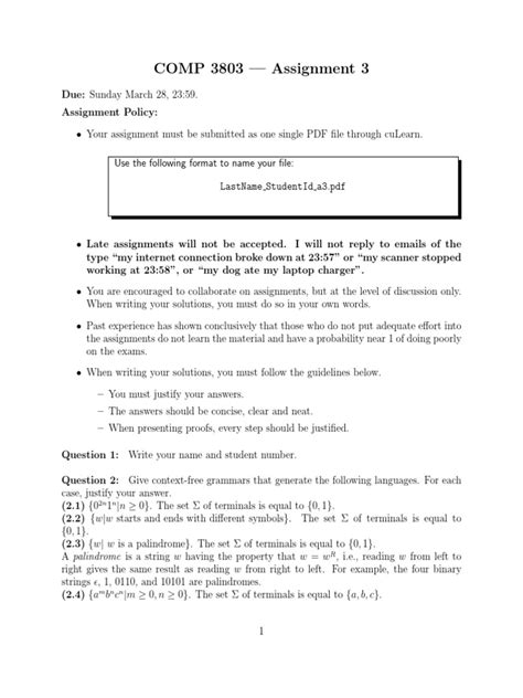 Comp 3803 Assignment 3 Pdf Syntax Logic Formalism Deductive