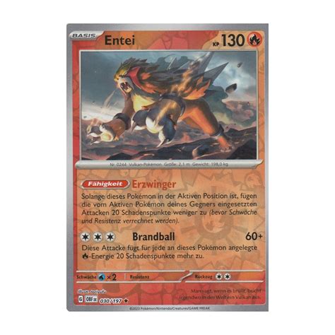 Entei Holo Reverse Holo Obsidianflammen Pokemon Karte Kaufen