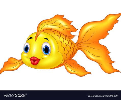 Cartoon Goldfish On Transparent Background Vector Image