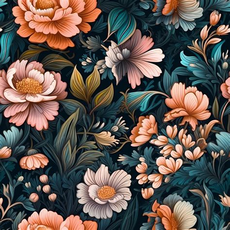 Premium Photo A Colorful Floral Pattern With Flowers And Leaves