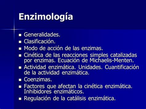 Bioqu Mica Enzimolog A Ppt Descargar