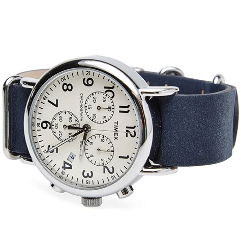 Timex Weekender Chrono Oversized Cream & Blue | END. (US)