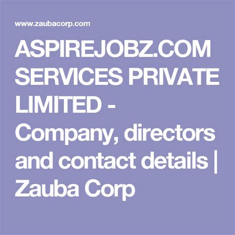 Aspirejobzcom Services Private Limited Company Directors And