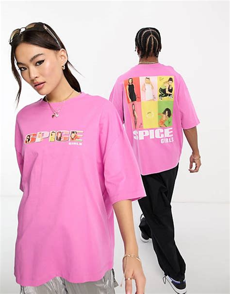 Asos Design Unisex Oversized T Shirt With Spice Girls Print In Pink Asos