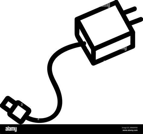 Wire And Charging Power Supply Icon Vector Outline Illustration Stock