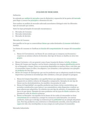 Analisis De Mercados Pdf