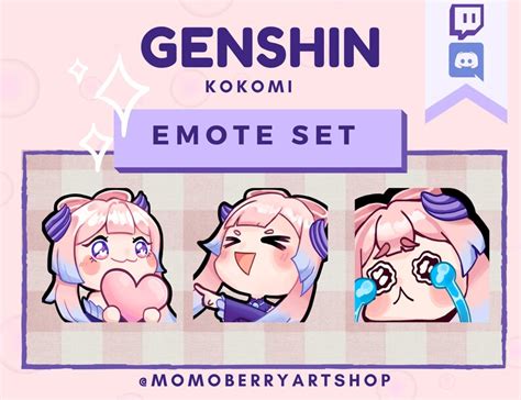 Kokomi Genshin Impact Emote Set For Twitch Discord Streaming Etsy New Zealand