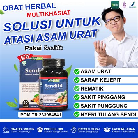 Jual Sendifit Acep Herbal Obat Asam Urat Dan Kolesterol Nyeri Sendi