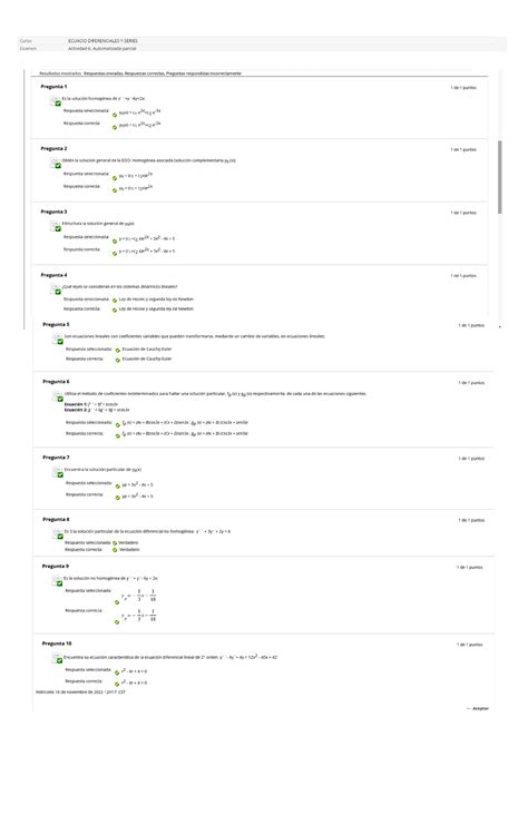 Actividad Automatizada Ecuaciones Diferenciales Y Series Studocu