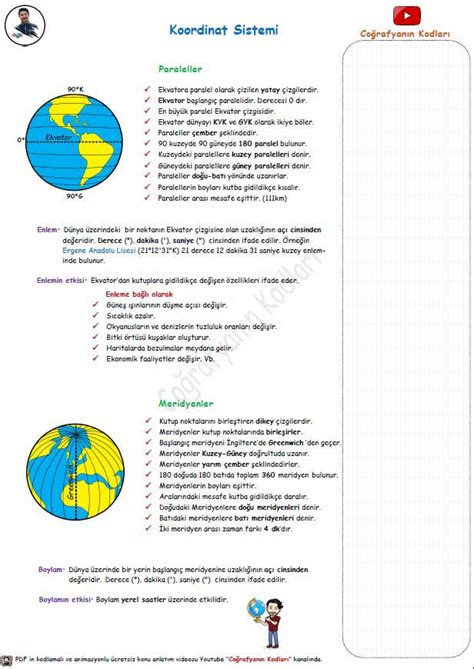 Coğrafyanın Kodları Paralel ve Meridyenler PDF İndir 9 sınıf Coğrafya