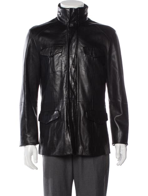 John Varvatos Lambskin Moto Jacket Black Outerwear Clothing