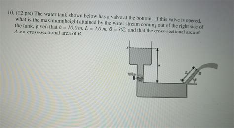 Solved Pts The Water Tank Shown Below Has A Valve Chegg