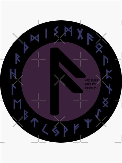 Purple Ansuz Futhark Rune Symbol Sticker For Sale By Depicg Redbubble