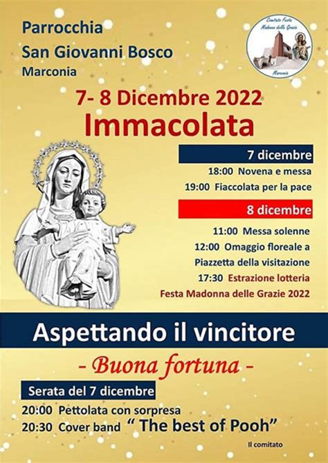 Festa Dellimmacolata Gli Eventi Previsti A Marconia Pisticci