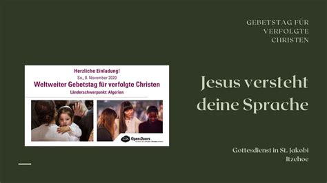 Jesus versteht deine Sprache Predigt von Pastor Dietmar Gördel aus St