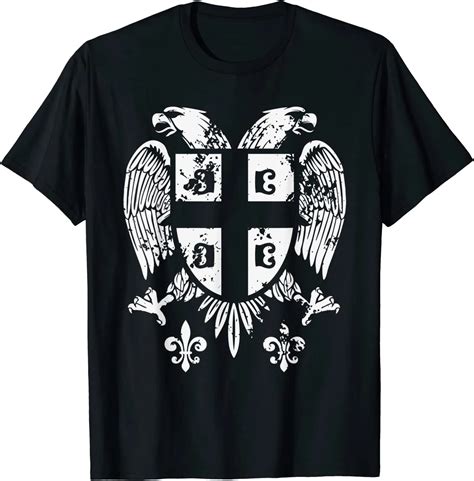 Serbian Double Headed Eagle Serbia Coat Of Arms Fan Men T Shirt Short Sleeve Casual 100 Cotton