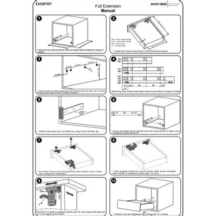 Guide de tiroir Entièrement extractible Fermeture douce 400mm 30kg