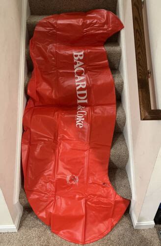 Vintage Inflatable Coca Cola Bacardi Rum Coke Ft Canoe Raft Boat