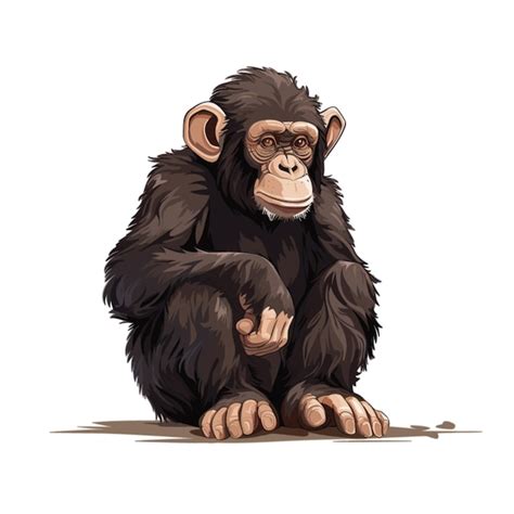 Premium Vector Chimpanzee Vector On White Background