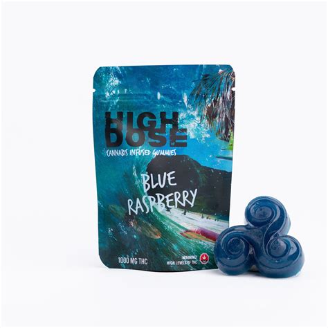 High Dose Edibles — Blue Raspberry 1000mg Thc Top Shelf Shrooms