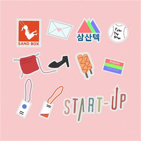Premium Vector Colorful Hand Drawn Aesthetic Korean Drama Stickers