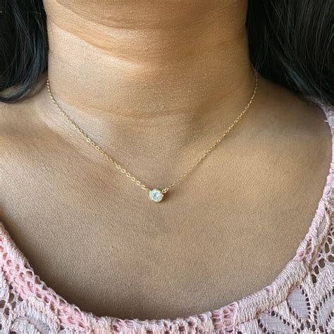 Floating Cubic Zirconia Pendant 14K Gold Filled Cubic Etsy