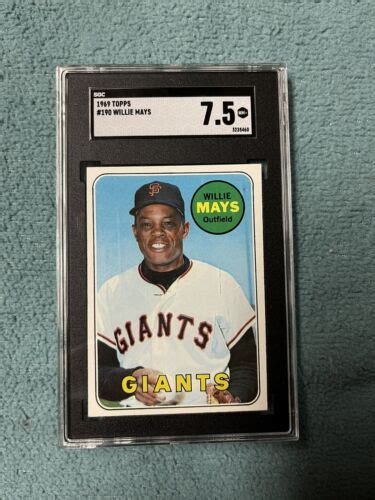 Topps Baseball Card Willie Mays Graded Sgc Near Mint