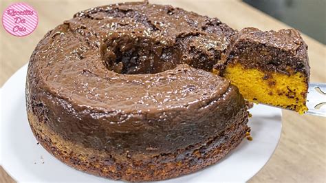 BOLO DE CENOURA INVERTIDO QUE JA SAI RECHEADO DO FORNO BRIGADEIRO