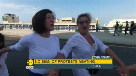 Lebanon Protests People Form A Human Chain World News