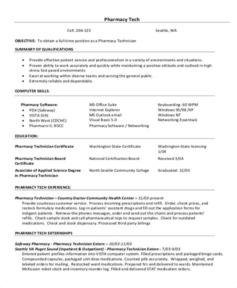 Pharmacy Technician Resume Template