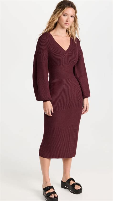 A Midi Sweater Dress Staud Carnation Dress The Best Sweater Dresses