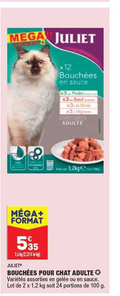 Promo Bouchées Pour Chat Adulte Juliet chez Aldi iCatalogue fr