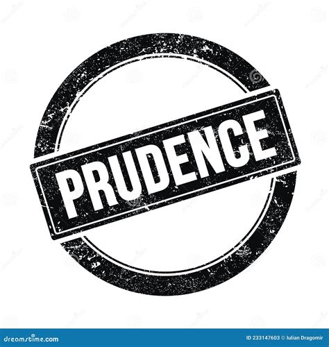 Prudence Text On Black Grungy Round Stamp Stock Illustration