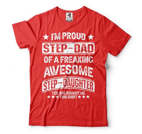 Proud Step Dad T Shirt Funny Step Dad Fathers Day T Etsy