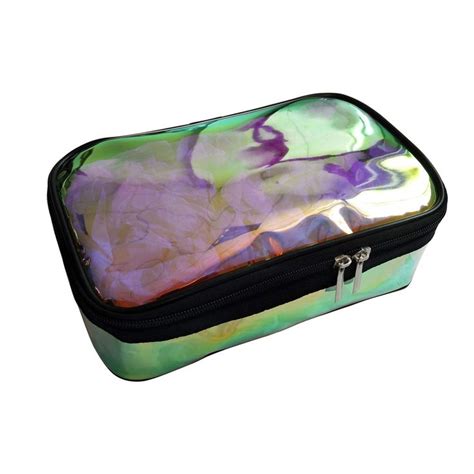 Iridescent Cosmetic Bag Travel Toiletry Bag Holographic Makeup Bag