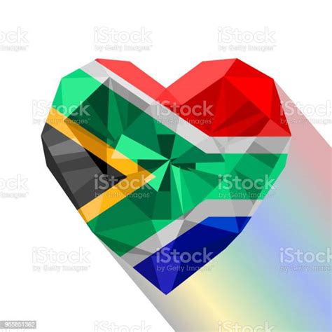 Vector South African Heart Flag Of The Republic Of South Africa Stock