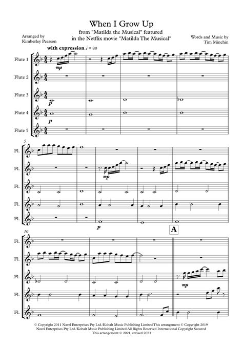 When I Grow Up Arr Wind Sheet Music Arrangements By Tim Minchin Sheet Music For Woodwind