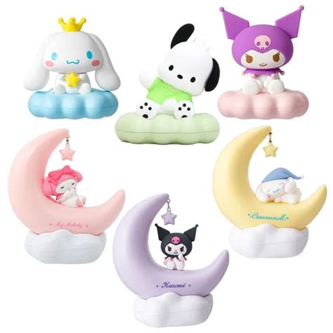 Sanrio Kuromi Cinnamonroll Moon Led Light Kawaii D Cartoon Ornament