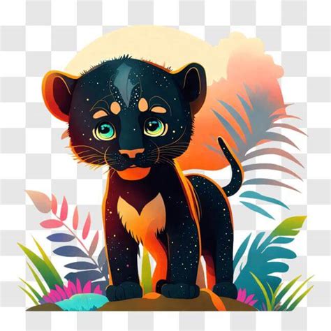 Download Adorable Black Panther Cub in Natural Habitat PNG Online ...